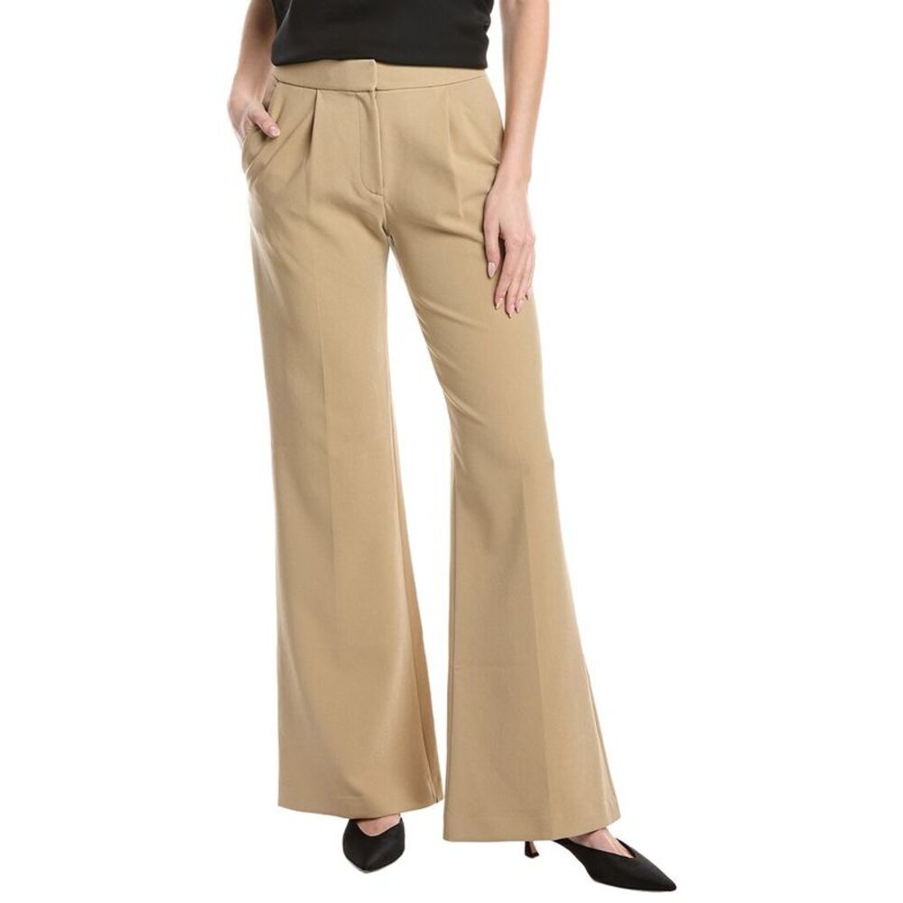 Sans Faff Womens  Pin Tuck Palazzo Pant, Brown
